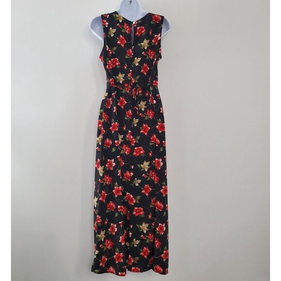 Timeless Tickets Womens Vintage Floral Maxi Dress Size M Tied Back Whismigoth - Picture 3 of 10